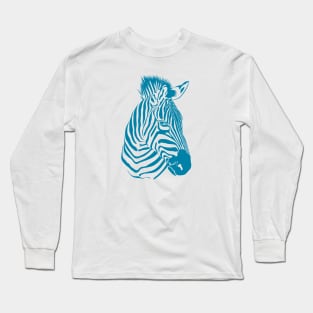 Blue Zebra Long Sleeve T-Shirt